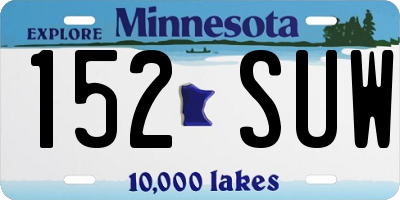 MN license plate 152SUW