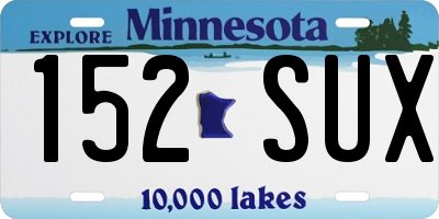 MN license plate 152SUX