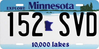 MN license plate 152SVD