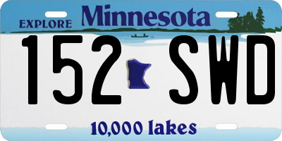 MN license plate 152SWD