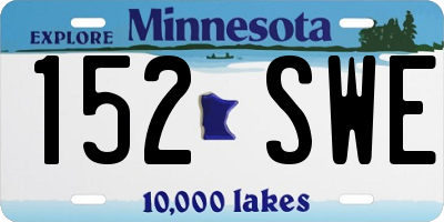 MN license plate 152SWE