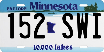 MN license plate 152SWI