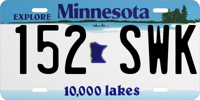 MN license plate 152SWK
