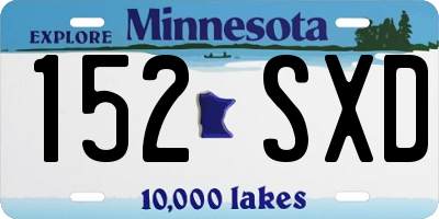 MN license plate 152SXD