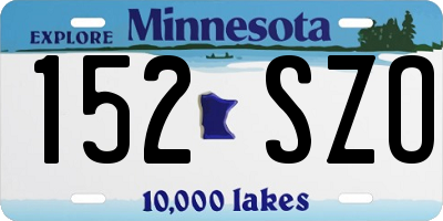 MN license plate 152SZO