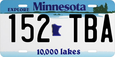 MN license plate 152TBA
