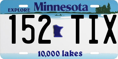 MN license plate 152TIX