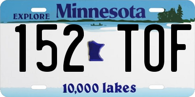 MN license plate 152TOF