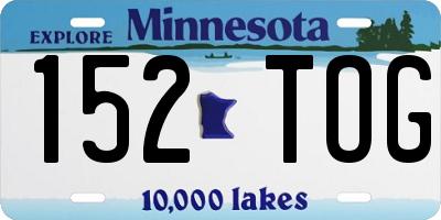 MN license plate 152TOG