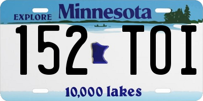 MN license plate 152TOI