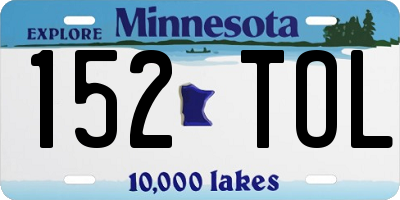 MN license plate 152TOL