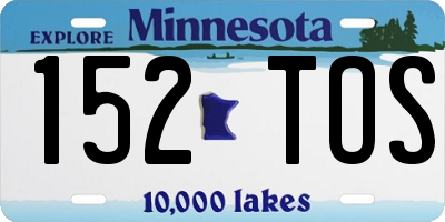 MN license plate 152TOS