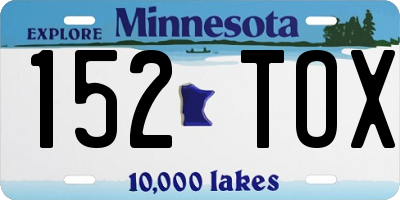 MN license plate 152TOX