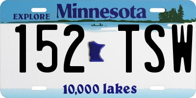 MN license plate 152TSW