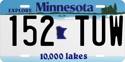 MN license plate 152TUW