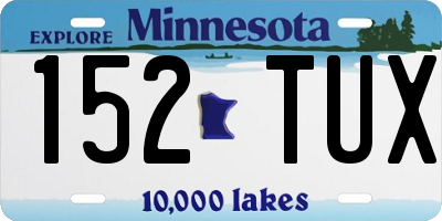 MN license plate 152TUX