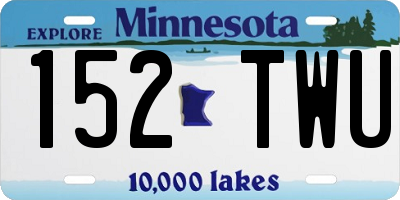 MN license plate 152TWU