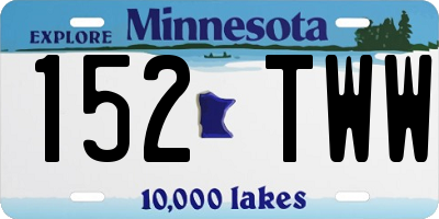 MN license plate 152TWW