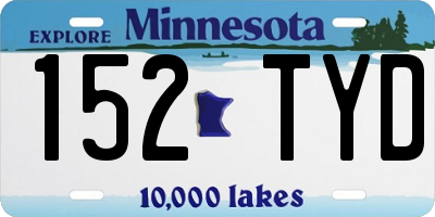 MN license plate 152TYD
