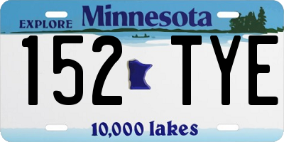 MN license plate 152TYE
