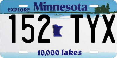 MN license plate 152TYX
