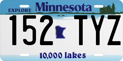 MN license plate 152TYZ