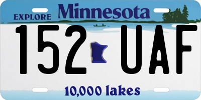MN license plate 152UAF