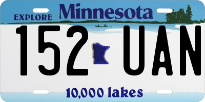 MN license plate 152UAN