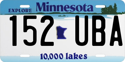 MN license plate 152UBA
