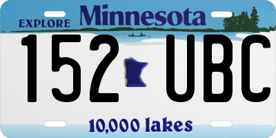 MN license plate 152UBC