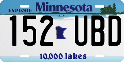 MN license plate 152UBD