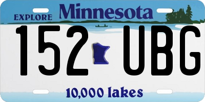 MN license plate 152UBG