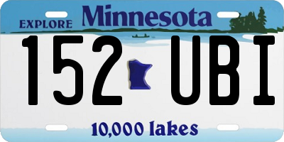MN license plate 152UBI