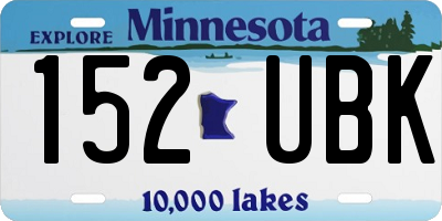 MN license plate 152UBK