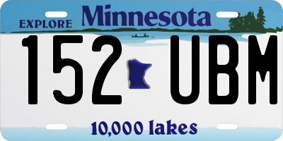 MN license plate 152UBM