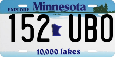 MN license plate 152UBO