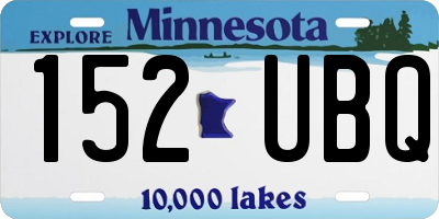 MN license plate 152UBQ