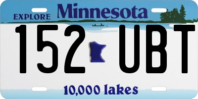 MN license plate 152UBT
