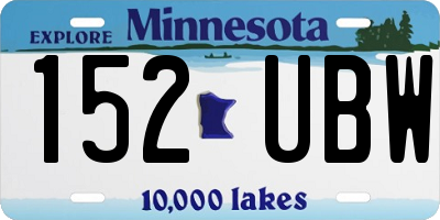MN license plate 152UBW