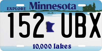 MN license plate 152UBX