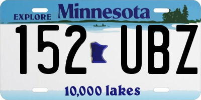 MN license plate 152UBZ