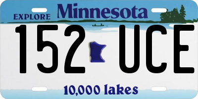 MN license plate 152UCE