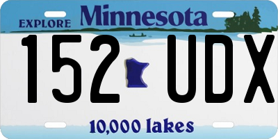 MN license plate 152UDX