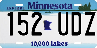 MN license plate 152UDZ