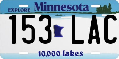 MN license plate 153LAC