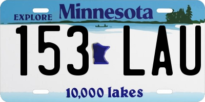 MN license plate 153LAU