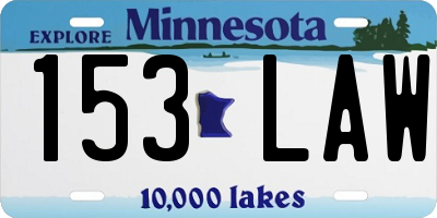 MN license plate 153LAW