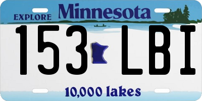 MN license plate 153LBI