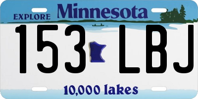 MN license plate 153LBJ