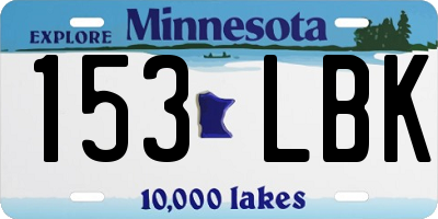 MN license plate 153LBK